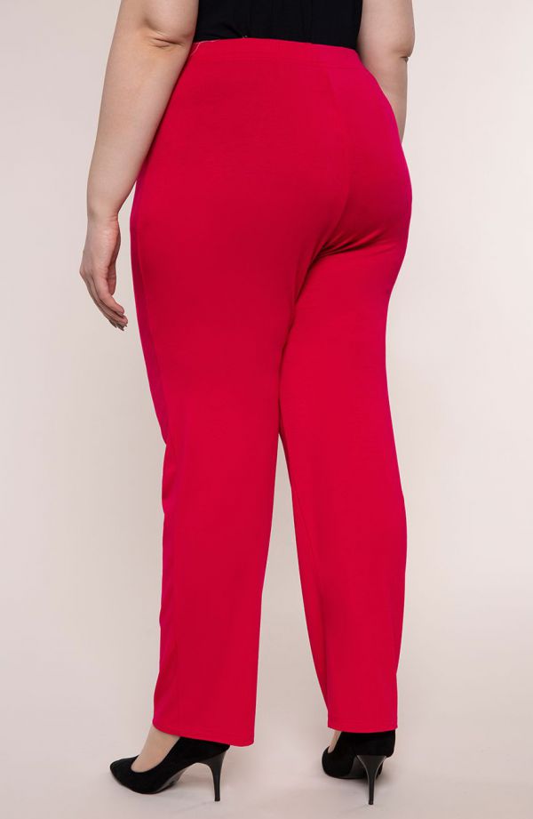 Pantaloni clasici de culoare rubinie