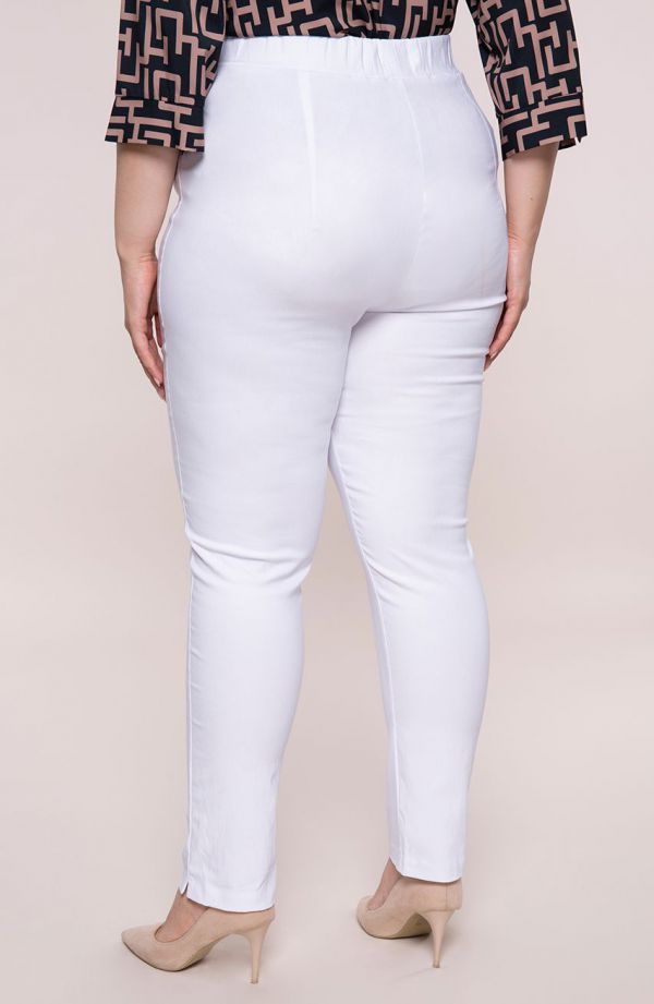 Pantaloni albi cu talie foarte înaltă