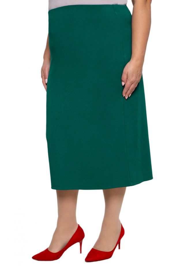 Dłuższa elegancka spódnica w zielonym kolorze