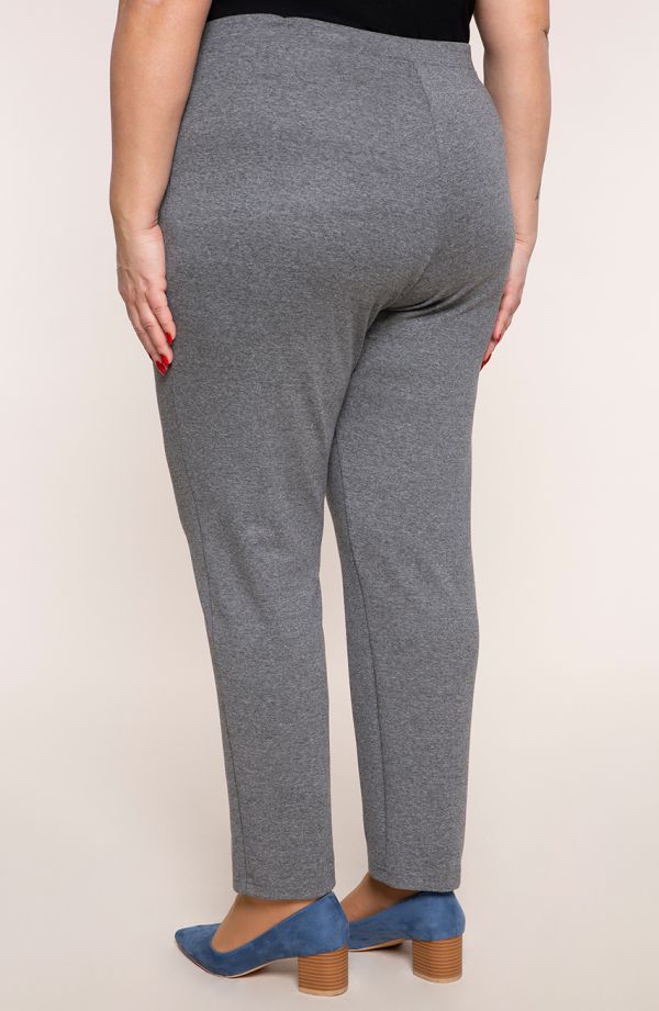 Pantaloni clasici de dimensiuni mari pentru femei pufoase în gri