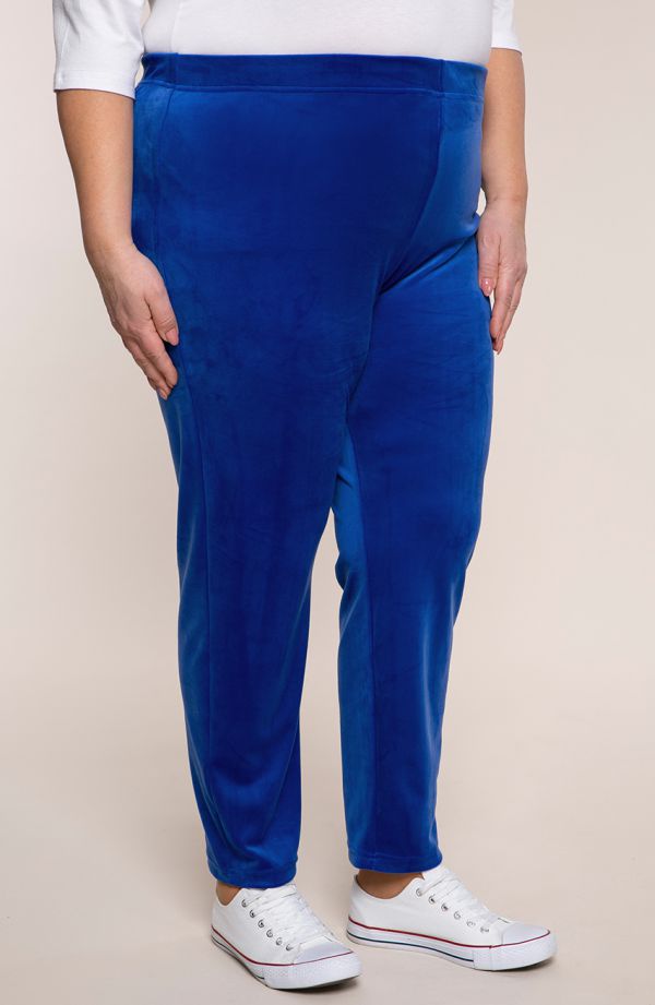 Pantaloni de trening albastri din catifea