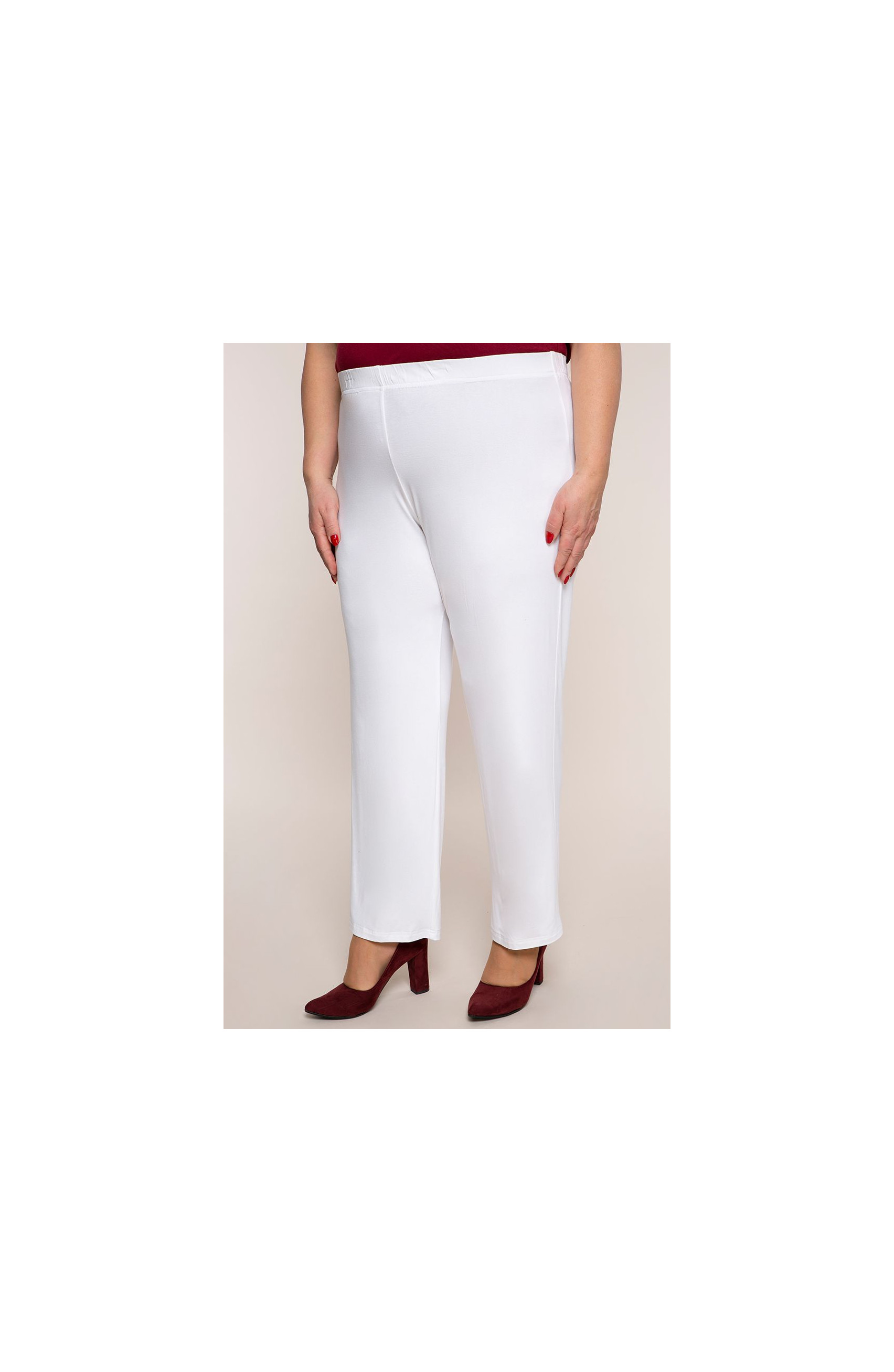 Pantaloni clasici subțiri albi