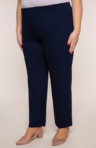 Pantaloni clasici subțiri de culoare bleumarin
