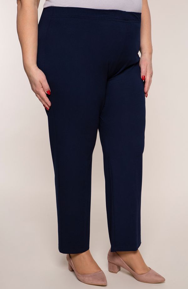 Pantaloni clasici subțiri de culoare bleumarin