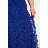 Rochie lungă din dantelă nuantă albastră