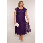 Rochie lungă din dantelă nuantă violet