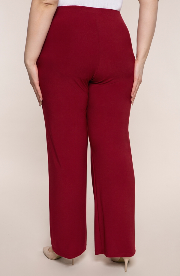 Pantaloni largi culoare roș închis