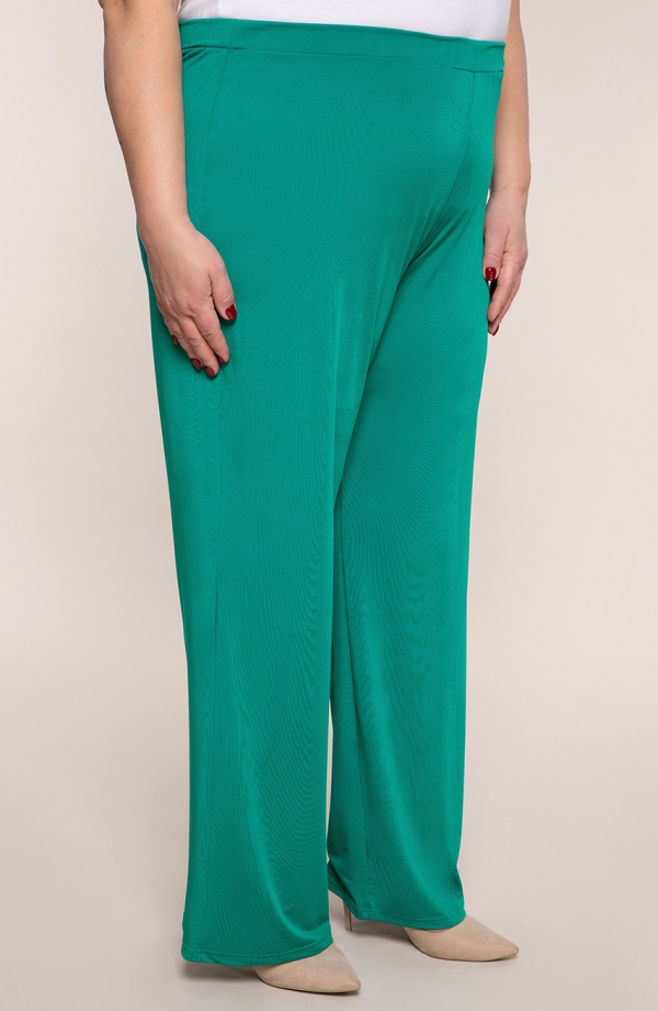 Pantaloni largi culoare verde turcoaz