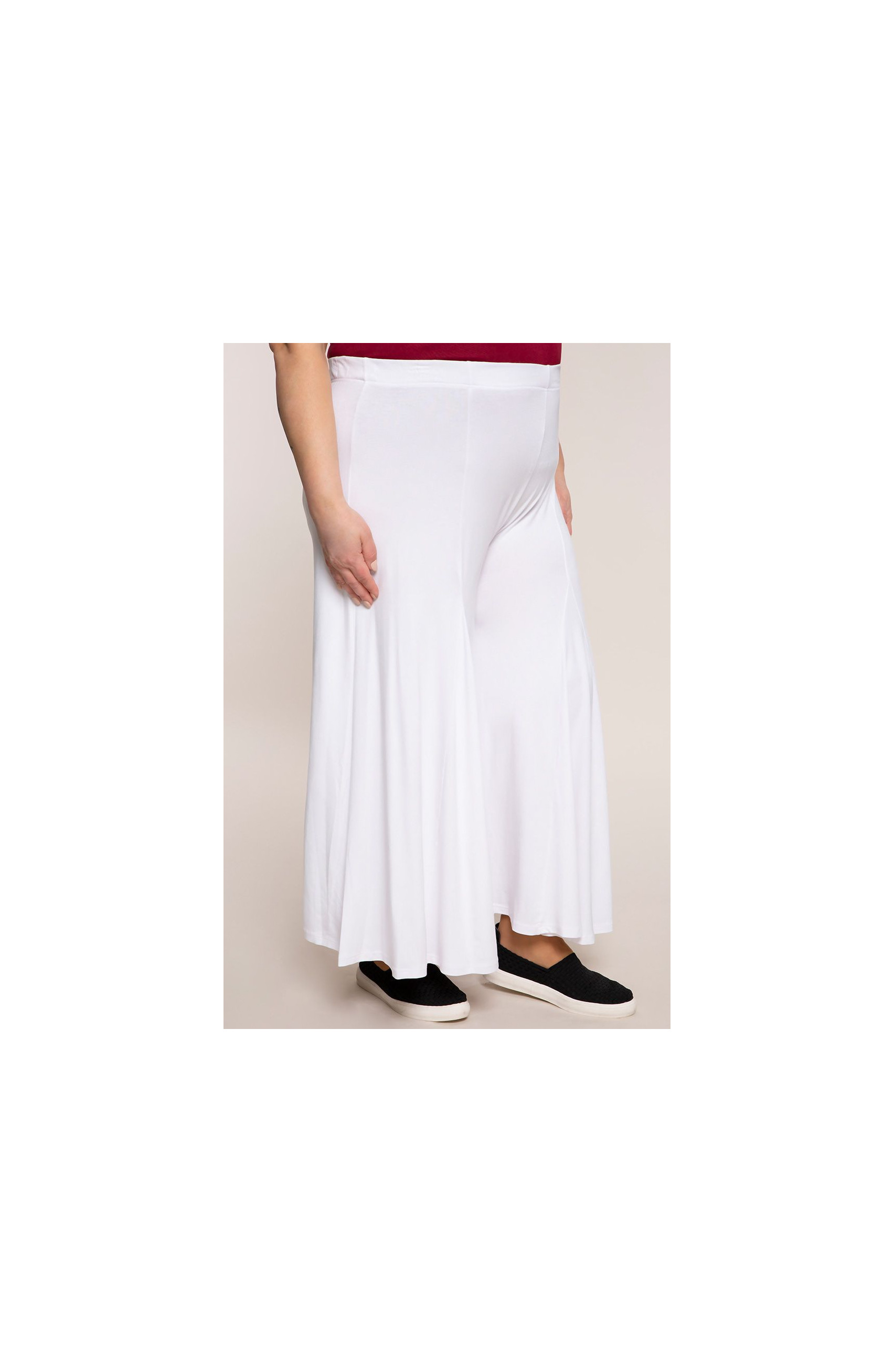 Fustă-pantalon albă din vâscoză
