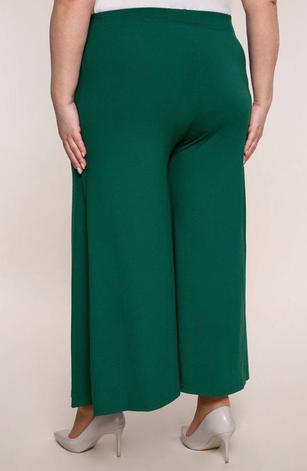 Fustă-pantalon verde din vâscoză