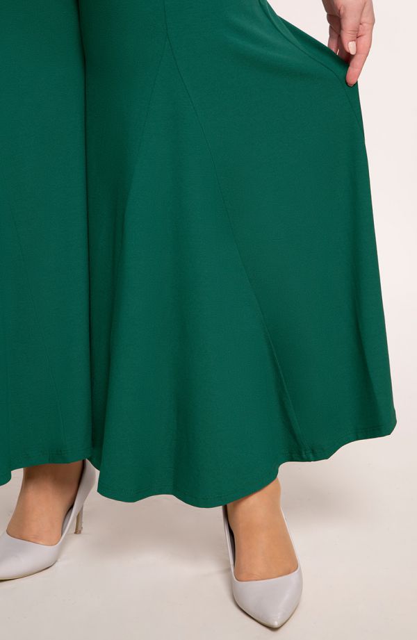 Fustă-pantalon verde din vâscoză