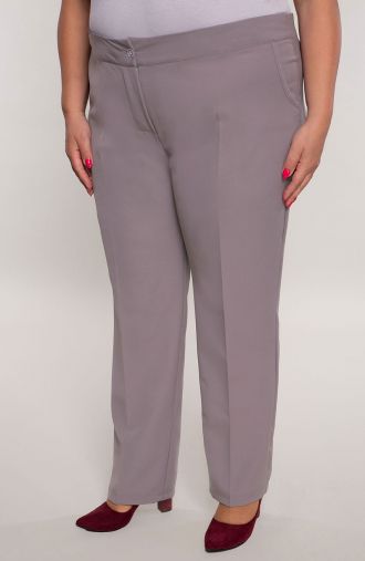 Pantaloni eleganti la dungă culoare gri