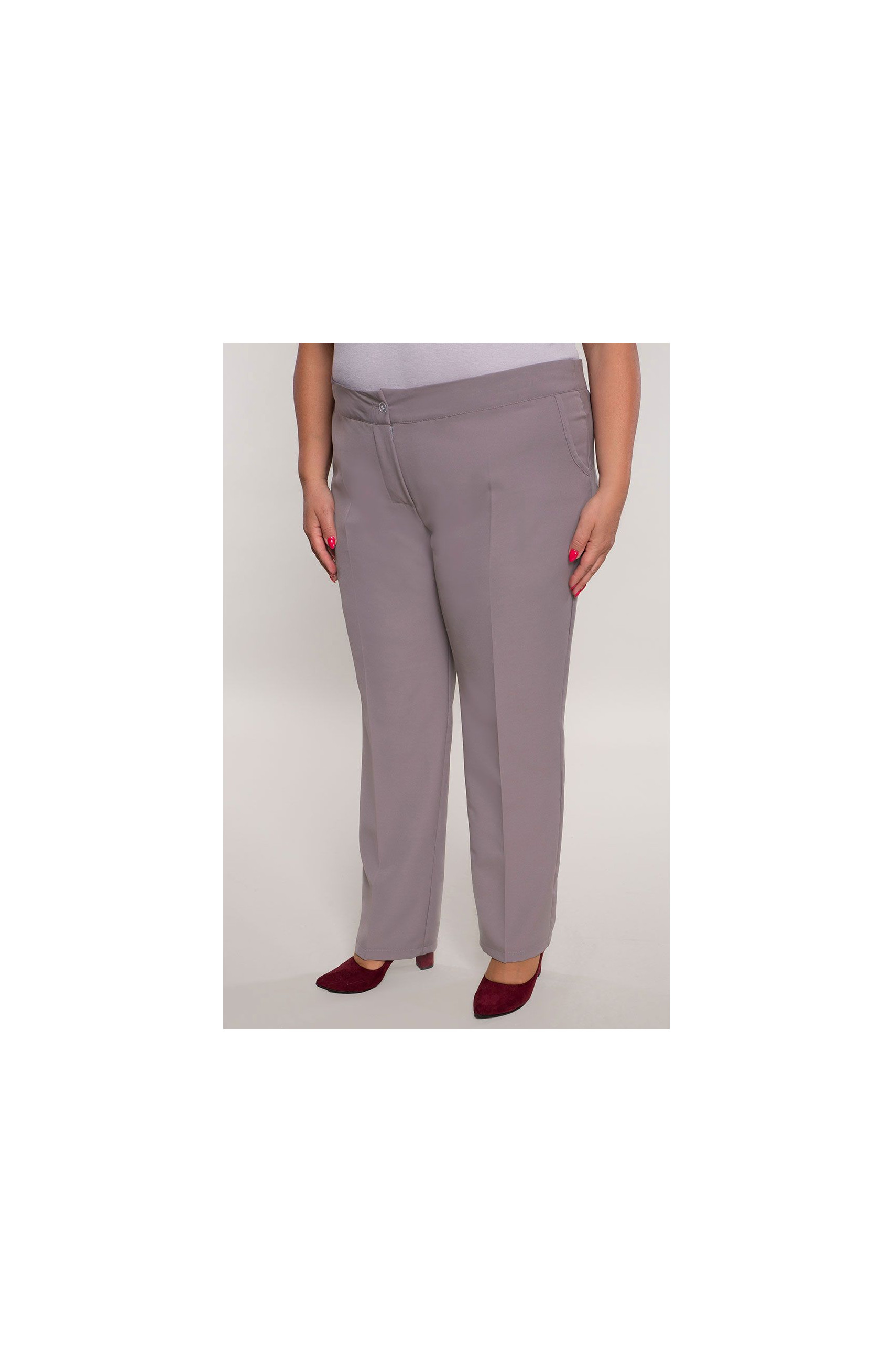 Pantaloni eleganti la dungă culoare gri