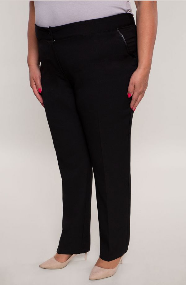 Pantaloni eleganti la dungă culoarea neagră