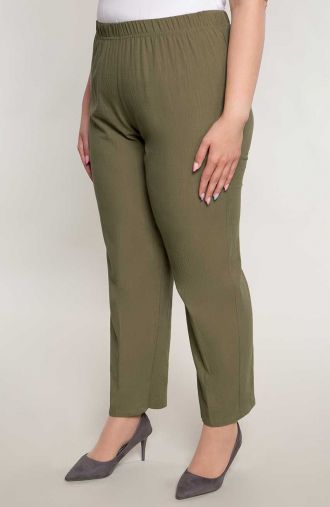 Pantaloni din bumbac de culoare verde-oliv