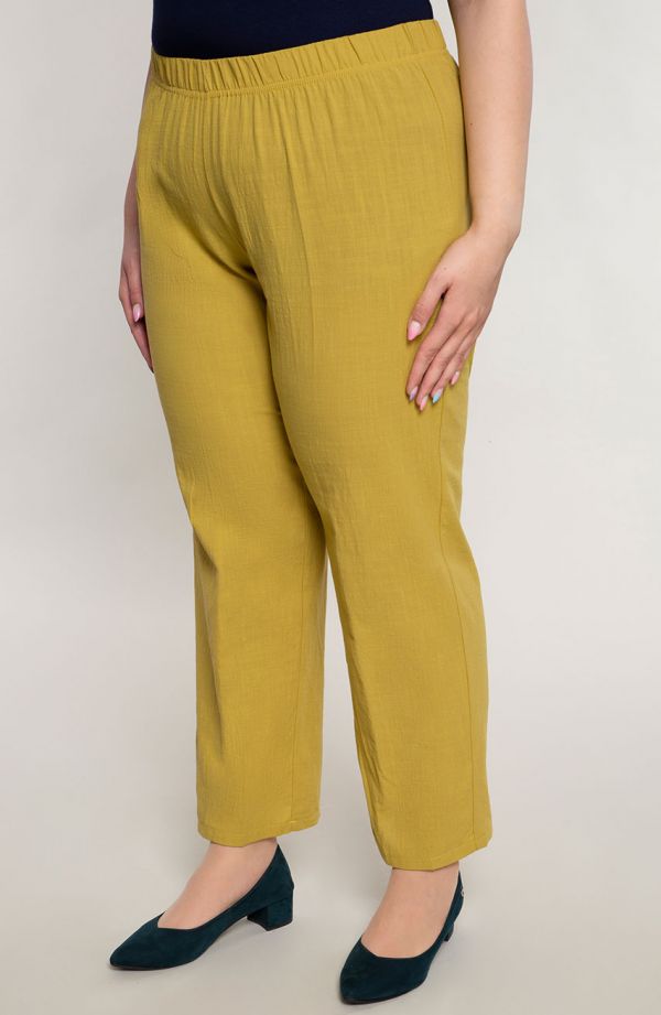 Pantaloni din bumbac de culoare verde
