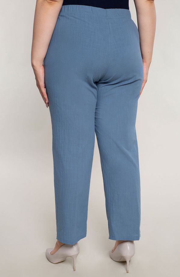 Pantaloni din bumbac albastru
