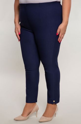 Albastru marin plus dimensiunea pantalonilor pentru pufos 7/8 cu creștere înaltă