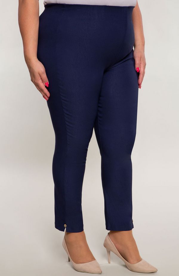 Albastru marin plus dimensiunea pantalonilor pentru pufos 7/8 cu creștere înaltă