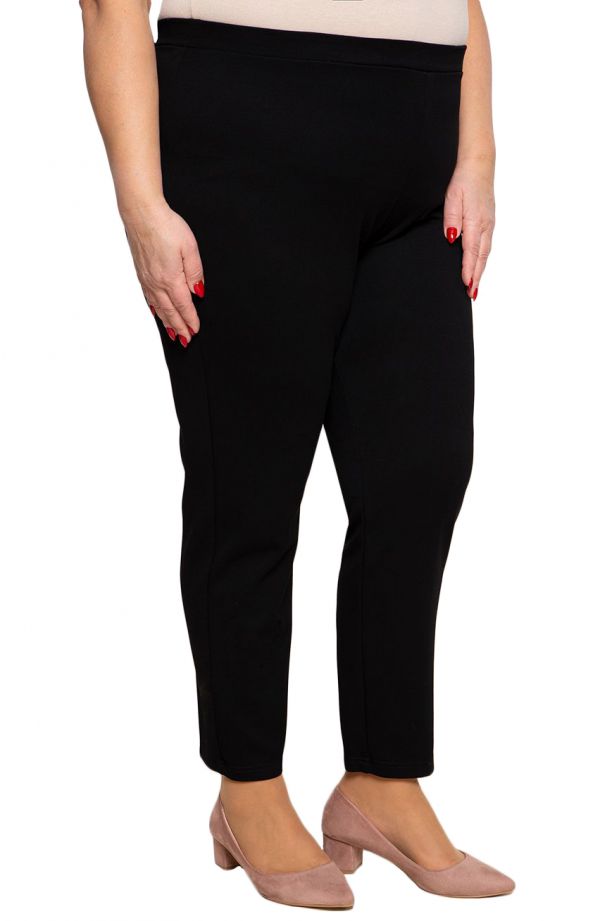 Pantaloni clasici plus size pentru persoanele pufoase în negru