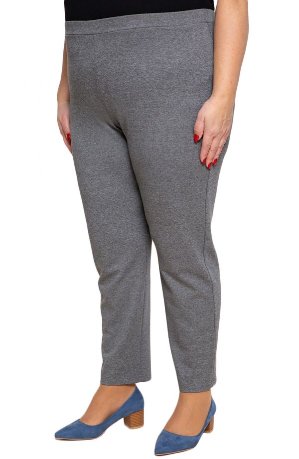 Pantaloni clasici de dimensiuni mari pentru femei pufoase în gri