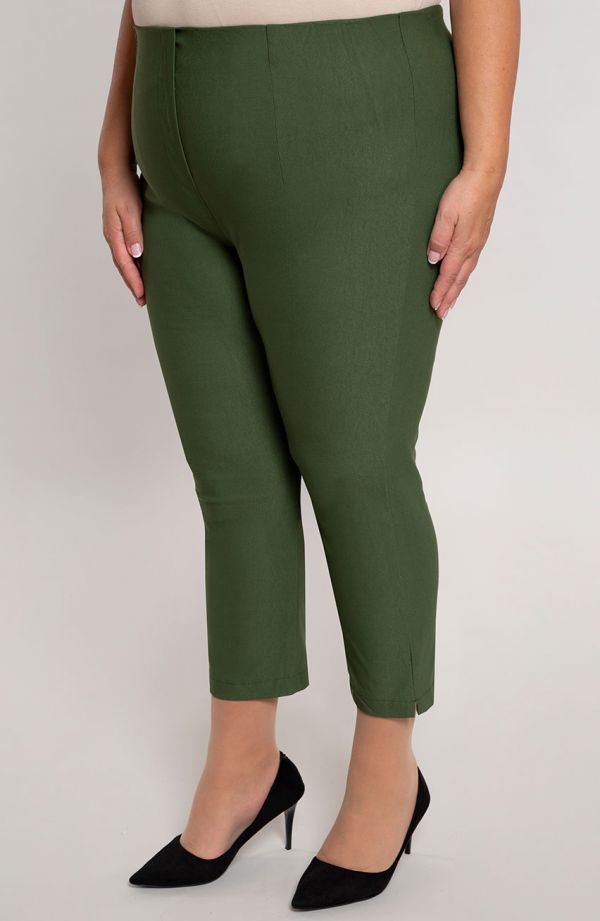 Pantaloni trei sferturi verde măsliniu