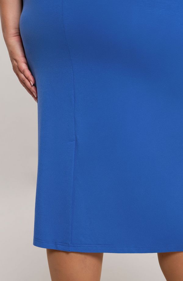 Rochie dreaptă netedă de culoare albastră