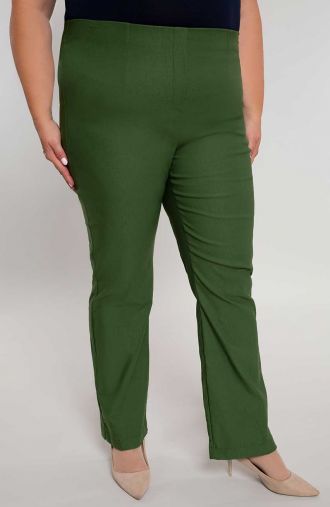 Pantaloni lungi drepți culoare verde masliniu