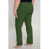 Pantaloni lungi drepți culoare verde masliniu