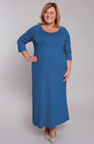 Rochie lungă albastra din vascoza