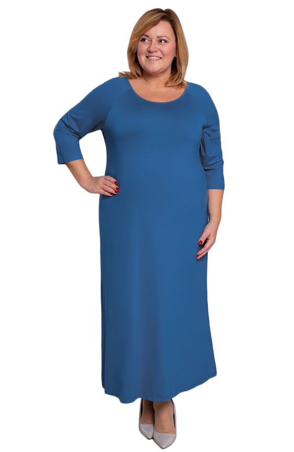 Rochie lungă albastra din vascoza